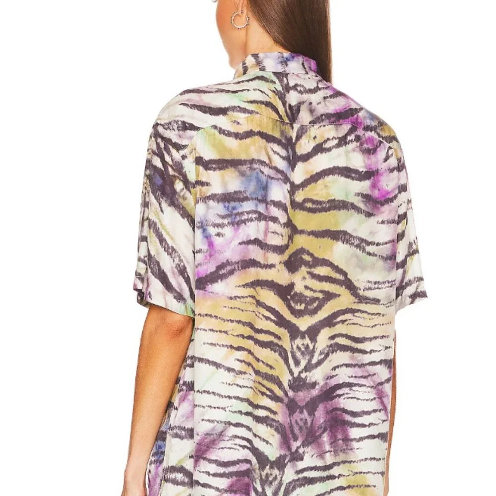 All Saints Kanha Short Sleeve Shirt in Cloud White women's medium - Picture 4 of 9